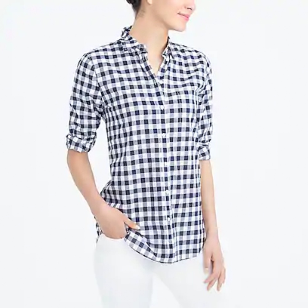 J.Crew Fac. Gingham classic button-down shirt sz M